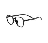 FUQINQINGOZ Blue Light Blocking Eyeglasses Oversized Reading Glasses Anti Eyestrain Computer Readers TR Frame Flat Light Mirror(Sand-black,+300)