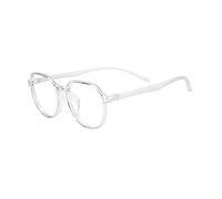FUQINQINGOZ Blue Light Blocking Eyeglasses Oversized Reading Glasses Anti Eyestrain Computer Readers TR Frame Flat Light Mirror(Transparent,+300)