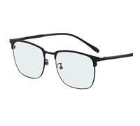 FUQINQINGOZ Classic Half-Frame Anti Glare Reading Glasses New Eyeglasses Computer Readers Blue Light Blocking Flat Light Mirror (Color : C1, Size : +200)