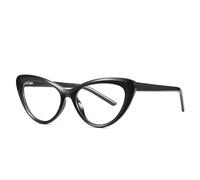 FUQINQINGOZ Fatigue Relieve Cat Eyes Computer Readers Anti Blue Light Reading Glasses Stylish Flat Light Mirror Eyeglasses (Color : Black, Size : +350)