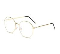 FUQINQINGOZ Metal Computer Readers Anti Glare Stylish Reading Glasses Big Frame Eyeglasses Anti Blue Light Flat Light Mirror(C2,+200)