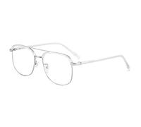 FUQINQINGOZ Metal Computer Readers Anti UV Comfort Reading Big Frame Glasses Eyewear Anti Blue Light Flat Light Mirror(Clear,+150)