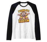 Fur Awesome Cool Graphic Bold World Super Old Classic Baboon Raglan Baseball Tee