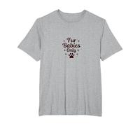 Fur Babies Only: Pet Lovers Pawsome Statement T-Shirt, Men's Big and Tall, Heather Grey, 3X Tall