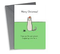 Fur Ball - Cat Humour - Pun - Cat - From the Cat - Funny - Joke - Ball of Fur - Furry Gift - Cat Parents - Christmas Card