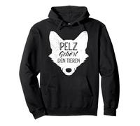 FUR BELONGS TO NATURE Anti Fur Funny Animal Rights Pullover Hoodie