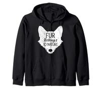 FUR BELONGS TO NATURE Anti Fur Funny Animal Rights Zip Hoodie