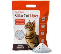 Fur & Bone 3.8L Silica Cat Litter - Non-Clumping Cat Litter Crystals - Ultra Absorbent, Fast-Drying & Low-Dust, Odor Control Crystal Granule