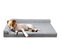 Fur & Bone Velvet Large Dog Sofa Bed - Orthopedic Dog Bed with Egg Crate Foam for Joint Support, Non-Slip Bottom, and Washable Zipped Cover