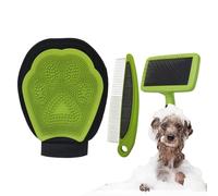 Fur Brush, Detangling Comb, Dog Brush Kit - For Use In The Shower For Cleaning When Bathing Puppies And Cats As Well As For Detangling And Removing Knots