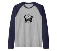 Fur-bulous Cat Parent: Feline Lover's Quirky Raglan Baseball Tee, Men, Navy/Athletic Heather, L
