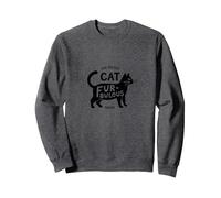 Fur-bulous Cat Parent: Feline Lover's Quirky Sweatshirt, Adult Unisex, Dark Heather Grey, L