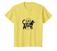 Fur-bulous Cat Parent: Feline Lover's Quirky T-Shirt, Kids, Lemon, 4 Years