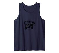 Fur-bulous Cat Parent: Feline Lover's Quirky Tank Top, Men, Navy, L