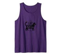 Fur-bulous Cat Parent: Feline Lover's Quirky Tank Top, Men, Purple, L