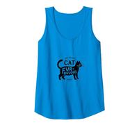 Fur-bulous Cat Parent: Feline Lover's Quirky Tank Top, Women, Sapphire, L
