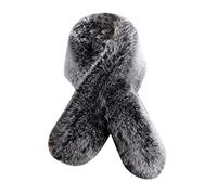 Fur Collar Scarf for Women Faux Fur Loophole Scarves Rectangle Neck Shrug for Spring Fall Winter Coat Dress,Faux Fur Warm Soft Furry Wrap Scarf Winter Fur Neck Warmer Scarf 1-A