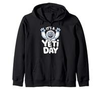 Fur Cryptid Super Snow Whimsical Retro Lovely Detailed Yeti Zip Hoodie