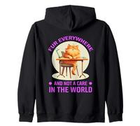 FUR EVERYWHERE AND NOT A CARE IN THE WORLD Zip Hoodie