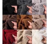 Fur Fabric Faux Sheeps Wool Curly Boucle Looped Plush Furry Vegan Material.Bouncy Airy Light Soft Handle 10mm Pile Thickness.Coats Linings Crafts Toy Making, Neotrims. Tan #13, 1 Meter