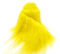 Fur Fabric for Crafts 2" x 60", Faux Fur Fabric Strips Yellow, Shaggy Craft Plush for DIY Santa/Gnome Beard, Handmade Christmas Halloween Cosplay Costume