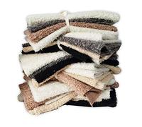 Fur Fabric,Furry Faux Sheep’s Wool Fleece for Crafts,4 pcs of Fat Squares Bundle,Each Square is 50x40cms,Neotrims UK. Warm Grey