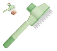 Fur Flash Brush,Self-Cleaning Pet Brush with Release Button, Pet Grooming Self Cleaning Slicker for Massaging Shedding,Gently Removes, Mats Tangled Hair Slicker (Green)