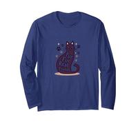 Fur Fur Real Friends Cat Paw Print Pet Lover Long Sleeve T-Shirt, Adult Unisex, Navy, XL