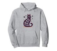 Fur Fur Real Friends Cat Paw Print Pet Lover Pullover Hoodie, Adult Unisex, Heather Grey, S