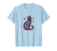Fur Fur Real Friends Cat Paw Print Pet Lover T-Shirt, Men, Baby Blue, 3XL