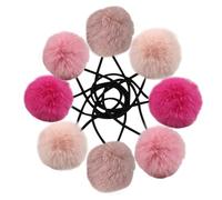 Fur Hair Bobbles Circle Bubble, Colourful Beads,for Girls 4 Pairs Cute Hair Ties with Fur Ball Elastic Ponytail Holders Hair Band for Girls Hair Accessories