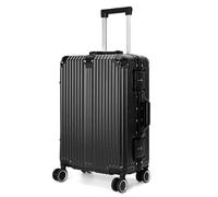 FUR JADEN The Voyager German Polycarbonate Travel Luggage Set of 2 ZIPLESS Suitcase with 8 StealthTech Wheels, Double TSA Locks & Aerospace Grade Wide Trolley (Stark Black, Set of 2 - Cabin + Medium