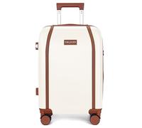 FUR JADEN The Wayfarer Polycarbonate Travel Luggage Suitcase with 8 StealthTech Silent Shock Absorbing Wheels, TSA Lock & Aviation Grade Telescopic Trolley, Oyester White, Check-In 24" (65CM),