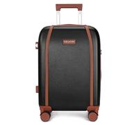 FUR JADEN The Wayfarer Polycarbonate Travel Luggage Suitcase with 8 StealthTech Silent Shock Absorbing Wheels, TSA Lock & Aviation Grade Telescopic Trolley, Stark Black, Check-In 24" (65CM), Hardside