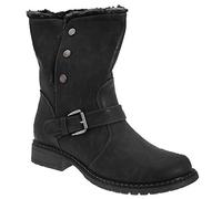 FUR LINED WINTER BIKER BOOTS BLACK 8 BLACK 8