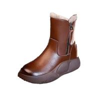 Fur Lined Womens Boots Warm Boots Soft and Comfortable Can Adapt To The Cold and Harsh Environment Winter Snow Boots (Brown, 5)