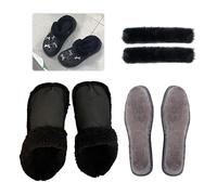 Fur Liners for Crocs Inserts Fleece with Shoe Insoles for Woman Warm Socks Liner Size 6 for Croc Fluffy Insert Removable Extra Thick Fur Lining