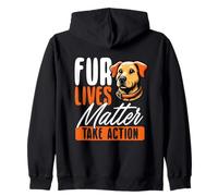 Fur Lives Matter Dog Rescue Take Action Zip Hoodie