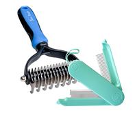 Fur Magic Dematting Comb & 2-in-1 Pet Grooming Comb, Deshedding & Dematting Bundle to Reduce Shedding, Mats and Tangles for Dogs & Cats