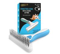 Fur Magic Dematting Comb For Dogs And Cats - Undercoat Brush With Double Row Pins For Grooming