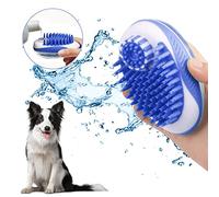 Fur Magic Dog Bath Shower Brush, Pet Grooming and Massage Brush with Shampoo Dispenser for Long and Short Haired Dogs, Blue
