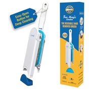 Fur Magic Pet Hair Remover Brush, Updated Design with Easy Open Self-Cleaning Base, Reusable Lint and Fur Remover for Clothes, Carpets, Stairs, Dogs, Cats and Rabbits, White