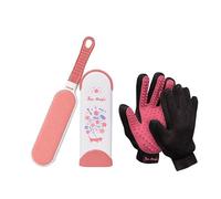 Fur Magic Pet Hair Remover Lint Brush, Self-Cleaning Base & Grooming Gloves