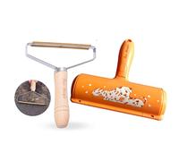 Fur Magic Pet Hair Remover Orange Roller & Lint Remover Fuzz Shaver - Reusable Carpet Cleaner Lint Roller for Dogs, Cats, Rabbits, Hamsters - Safe and Easy to Use Upholstery Cleaner for Pets
