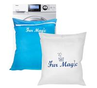Fur Magic Pet Laundry Bag 2 Pack, Keeps Your Washing Machine Free From Pet Hair Large Size, Removes Dog Cat Horse Rabbit Fur, Blue & White