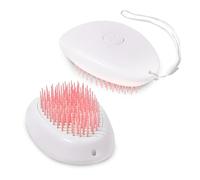 Fur Magic Self Cleaning Pet Brush, Grooming Slicker Brush for Deshedding, Dog and Cat Comb for Short and Medium Hair, Massage and Bath Brush, Pink