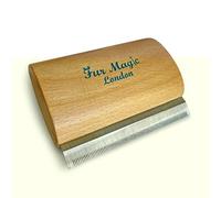 Fur Magic Wooden Deshedding Tool for Dogs & Cats, Grooming Brush, 4 Inches