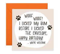 Fur Mum Dad Birthday Card - Licked My B*m Before The Envelope - Greeting for Friend Sister Brother Mum Dad Bestie BFF Friend Wife Husband Him Her - Cheeky Animal- Comes with Stickers