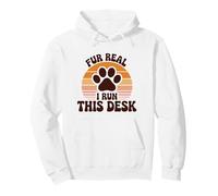 Fur Real I Run This Desk Funny Veterinary Receptionist Pullover Hoodie