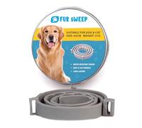 Fur Sweep Soft-Touch Adjustable Dog Collar - Lightweight Water-Resistant Eco Recycled TPE, Hypoallergenic Comfort, Trim-to-Fit 62 cm (24 in) Length for Small, Medium & Large Pets, Cat Collar Gray